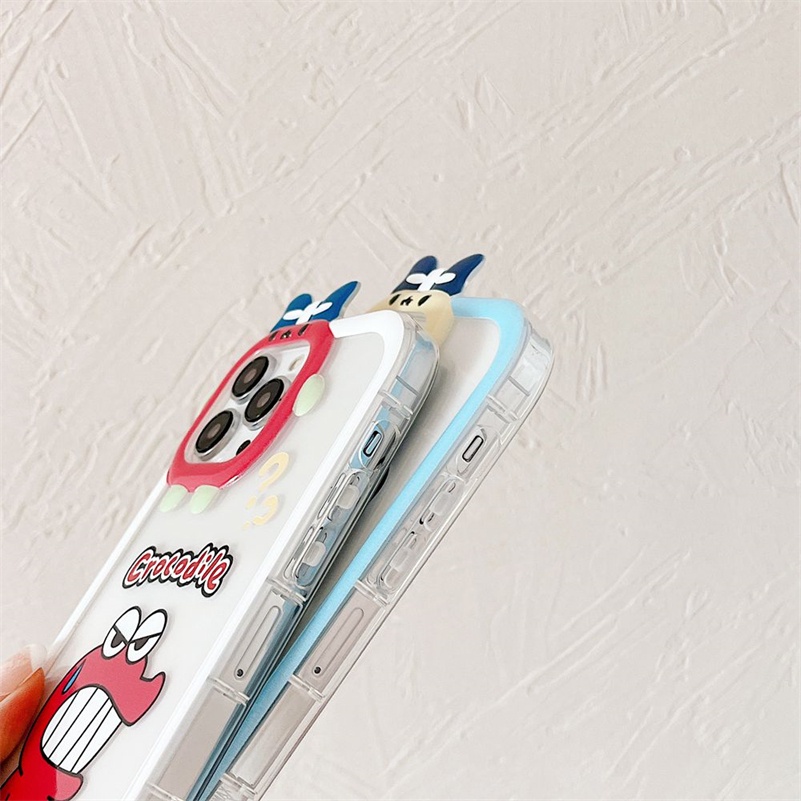 Soft Case Pelindung Kamera Motif Kartun Bahan TPU Untuk iPhone 14 13 12 11 Pro Max X Xr Xs Max 7 8 6 6s Plus SE 2020