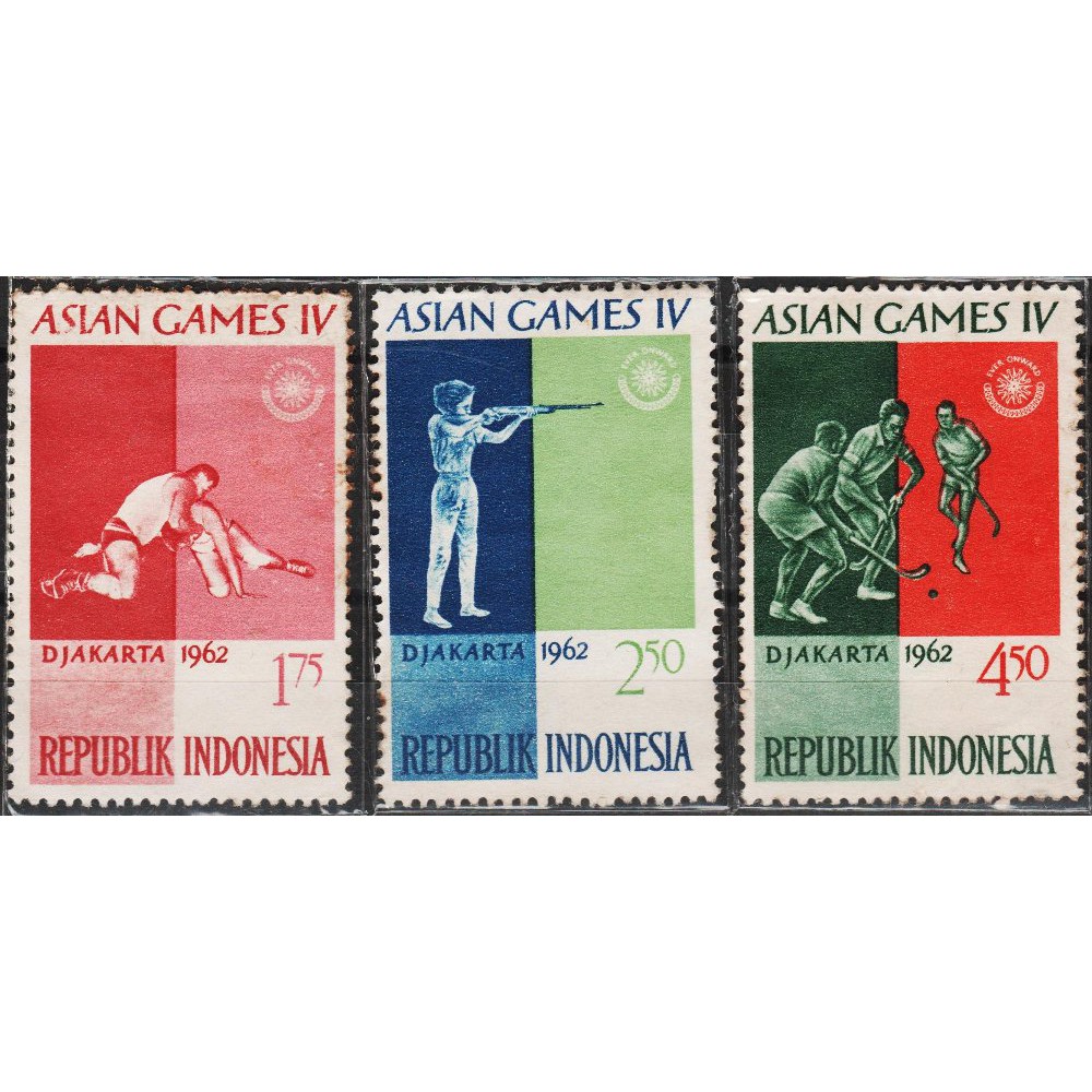 

Perangko Filateli 11263 Indonesia Mint 3v 1962 Asian Games #353-355-357