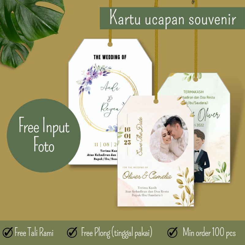 Kartu Souvenir | Kartu Ucapan Wedding | kartu Ucapan Pernikahan | Kupon Souvenir | Kartu Ucapan cust