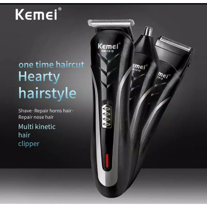 Mesin cukur rambut Kemei KM-1419 professional hair shaver rechargeable bergaransi