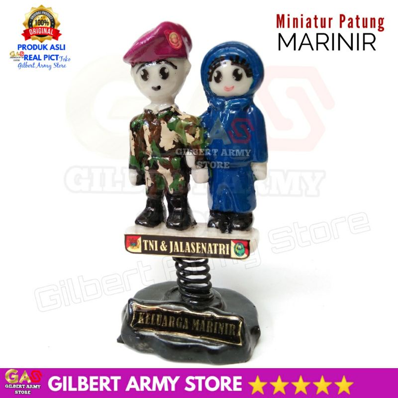 Miniatur Patung Couple Marinir Romantis Tni Persit Pajangan Dashboard Mobil  Lucu Unik Gilbert Army Store