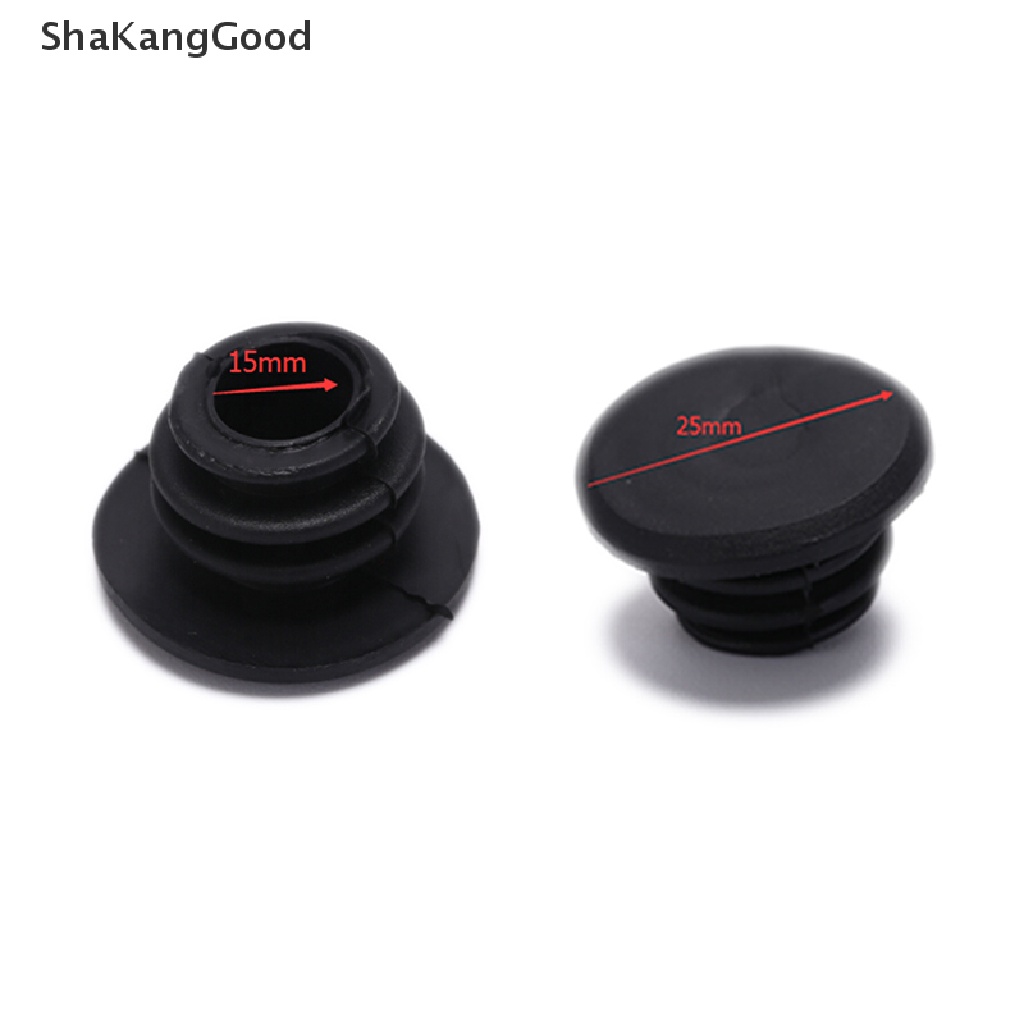 Skid 4pcs Tutup Ujung Stang Sepeda Mini Bahan Karet Warna Hitam
