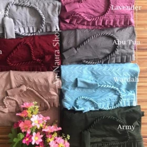 ☁ bergo plisket padi tali kepang / jilbab kcb plisket tali prisket - lavender ☏