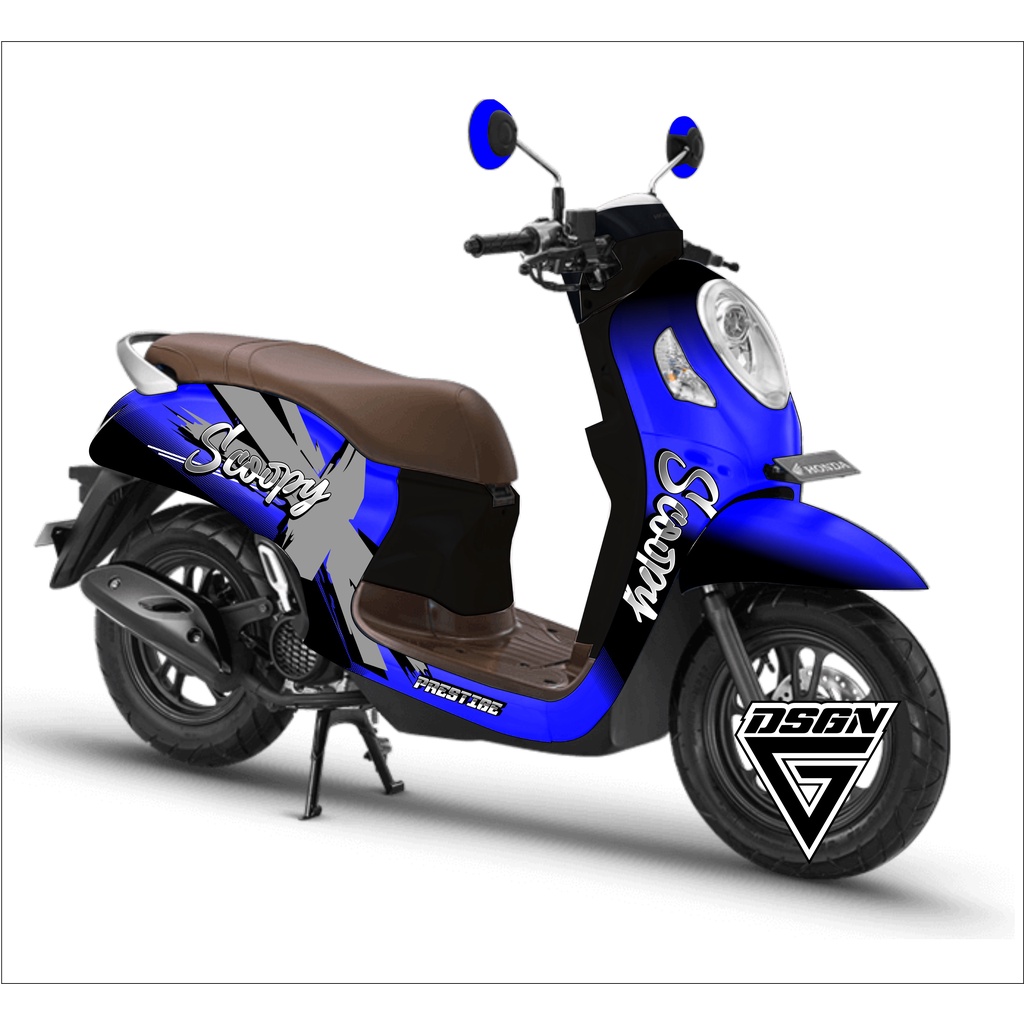 Decal scoopy full body Full Blok Decal Scopy Dekal New Fi 2021 PRESTIGE decal plus biru