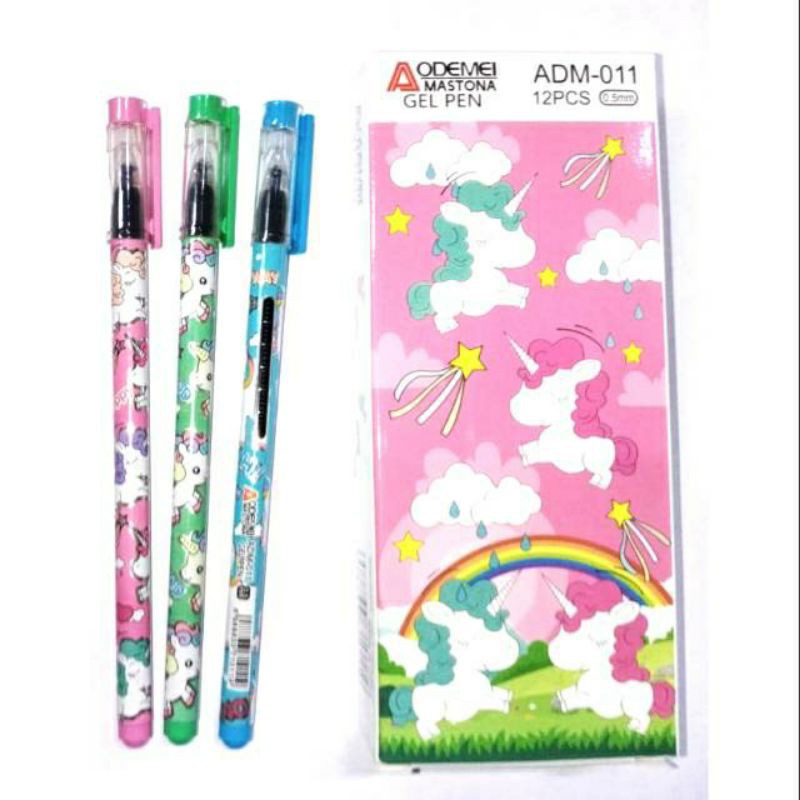 

PULPEN GEL GAMBAR UNICORN 0.5 MM - 1 LUSIN