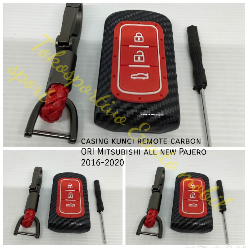 casing cover kunci remote carbon ORI smartkey Mitsubishi all new Pajero 2026-2021 kunci key