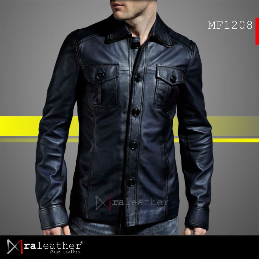 Jaket Kulit Pria 100% Kulit Domba Asli Garut, RA Leather Original - MF1208