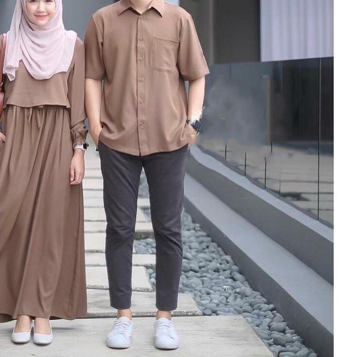 ֍ Nino Couple Gamis Dan Kemeja Fashion Muslim Wanita BJ ♬