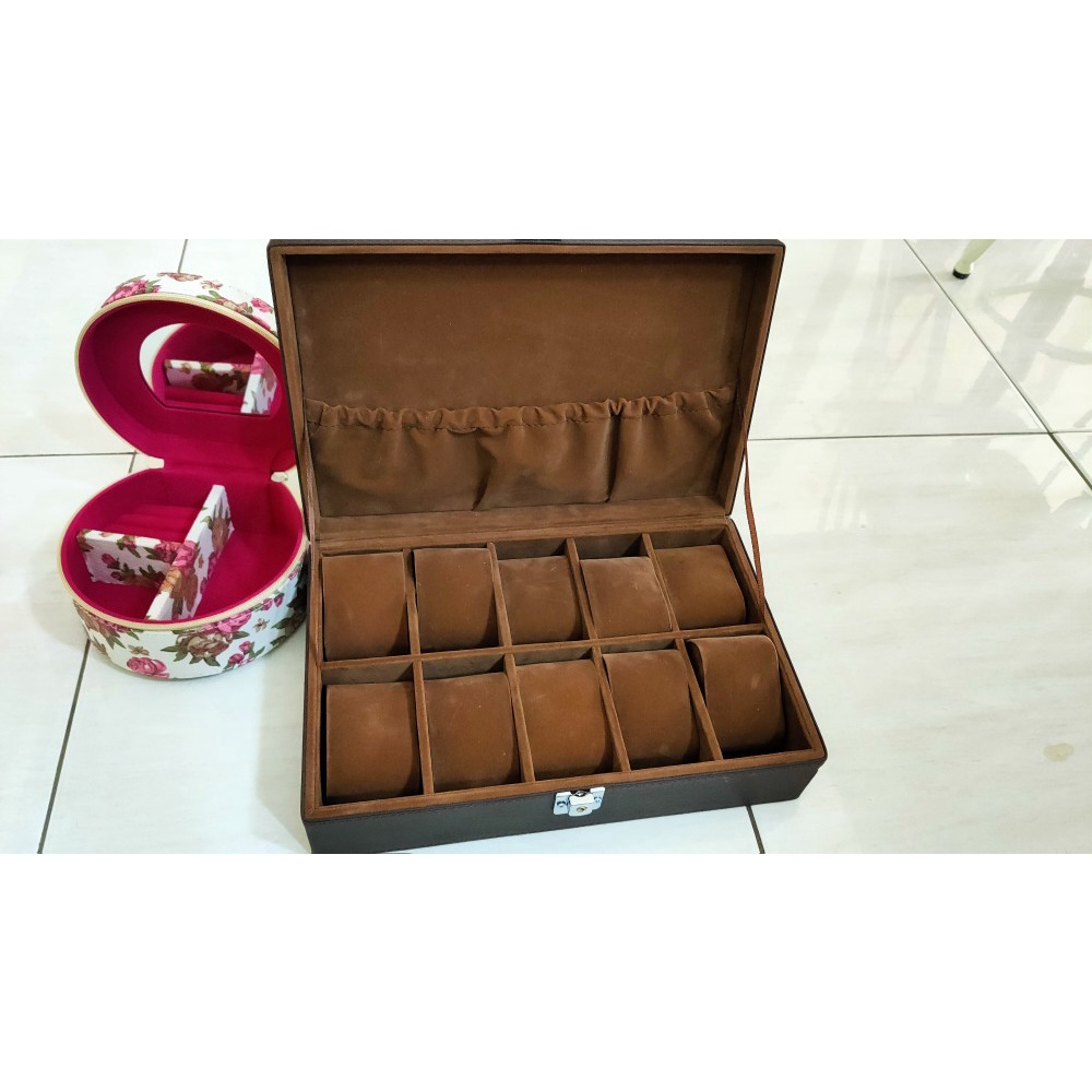 Kotak Tempat Jam Tangan Isi 10 Jumbo Exclusive Watch Box With Lock