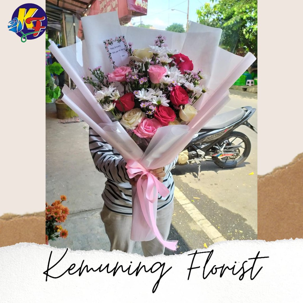(kode 44) Bunga buket malang/bunga asli malang/fresh flower/ bunga segar malang