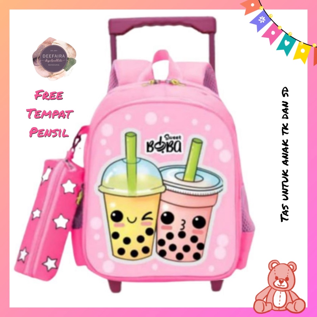 Tas Ransel Troli Model 2 B00baa N1 Tas Untuk Anak Perempuan Tk Dan Sd