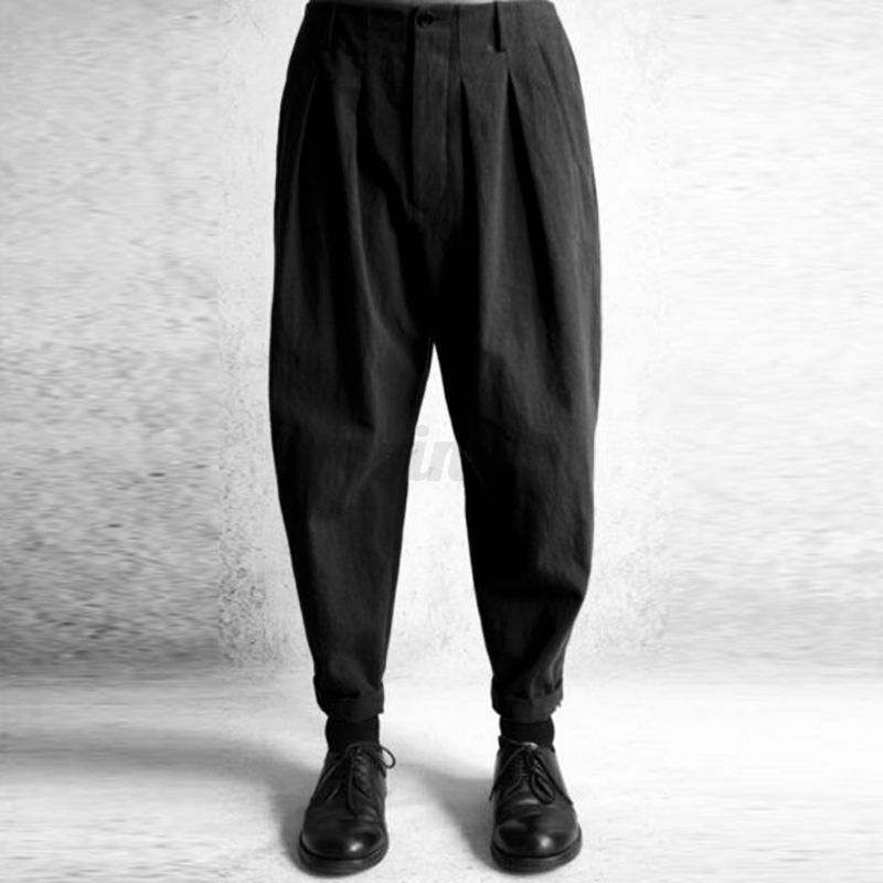 ZANZEA Women Elastic Waist Long Pants Drape Drop Crotch Harem Pants Trousers