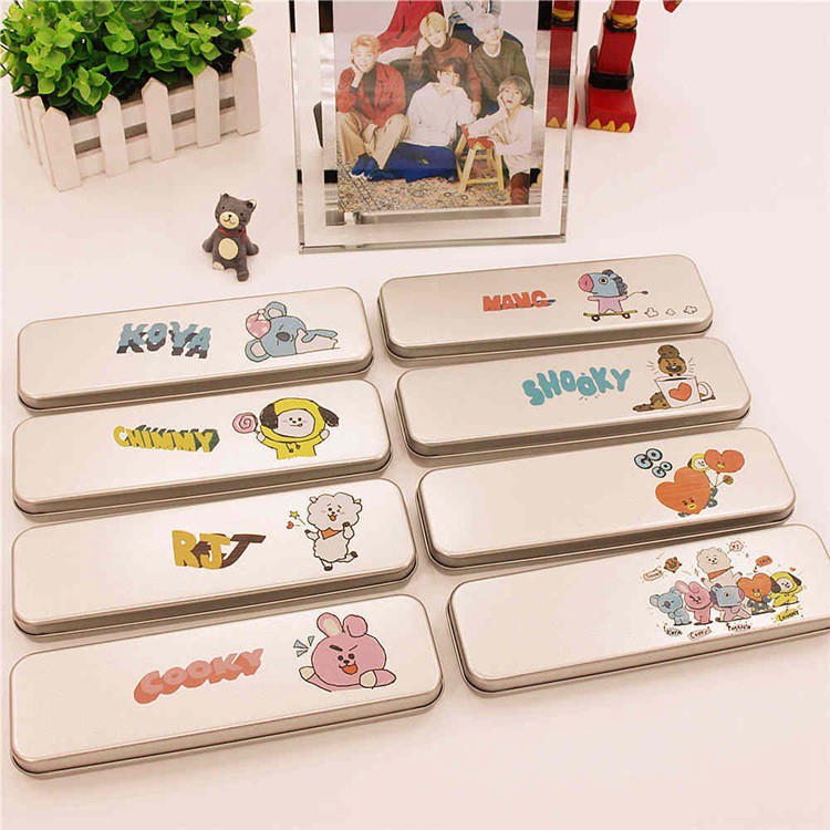 

Tempat Pensil BTS BT21 Tempat Pensil KpopBTS BT21 Cartoon Aluminum Metal Pencil Case
