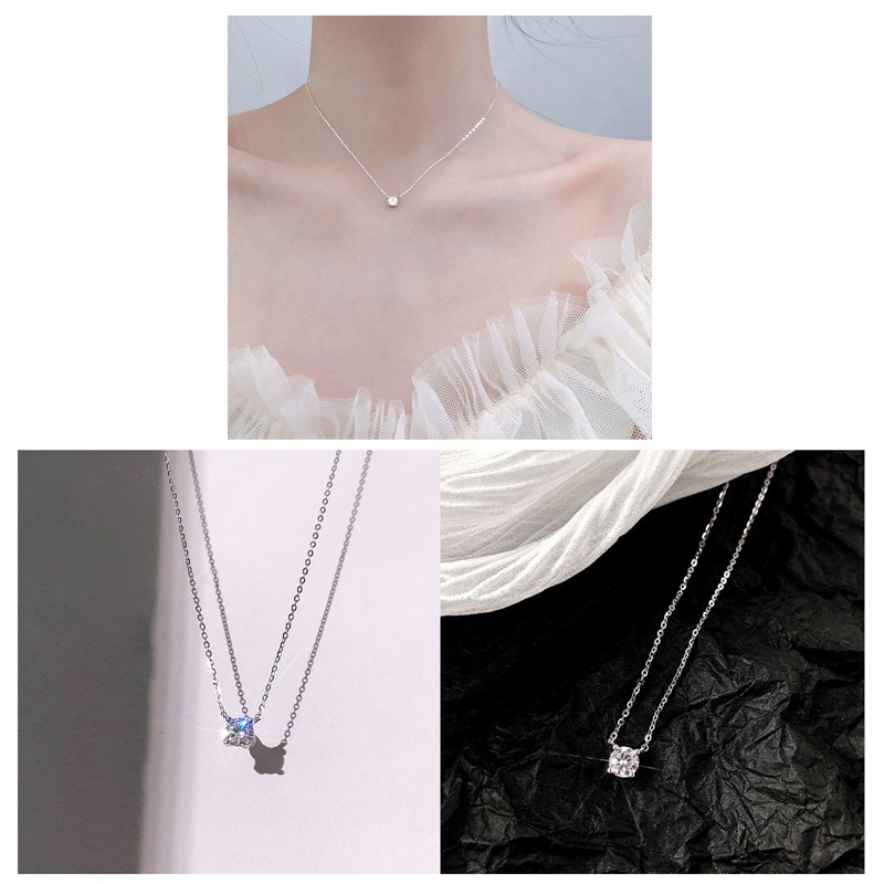 Kalung Choker 925 Sterling Silver Hias Kristal Kubik Zirkonia Warna Emas Untuk Wanita