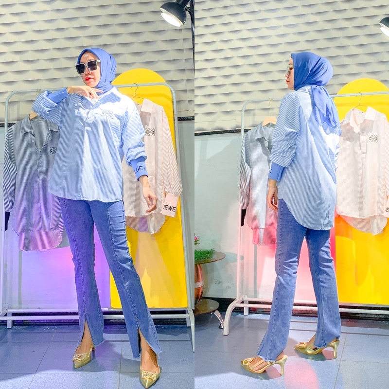 Kemeja atasan top loewe