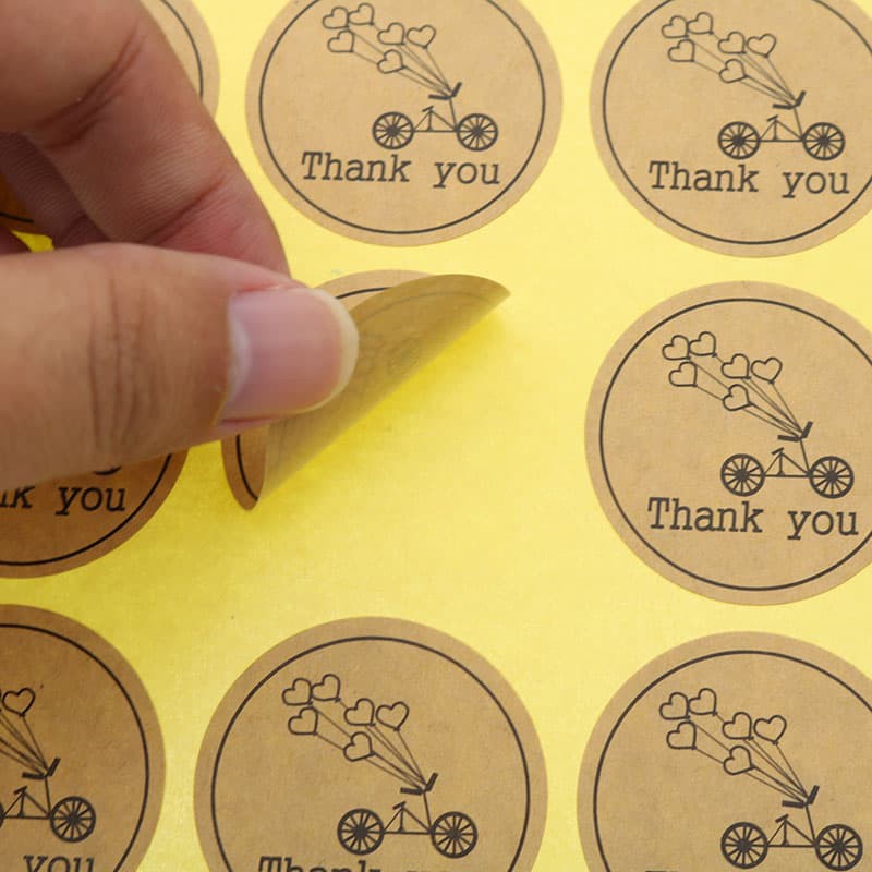 Paper Tags Sticker &quot;THANK YOU&quot; - Round Bicycle Pattern (1sheet/12pcs)