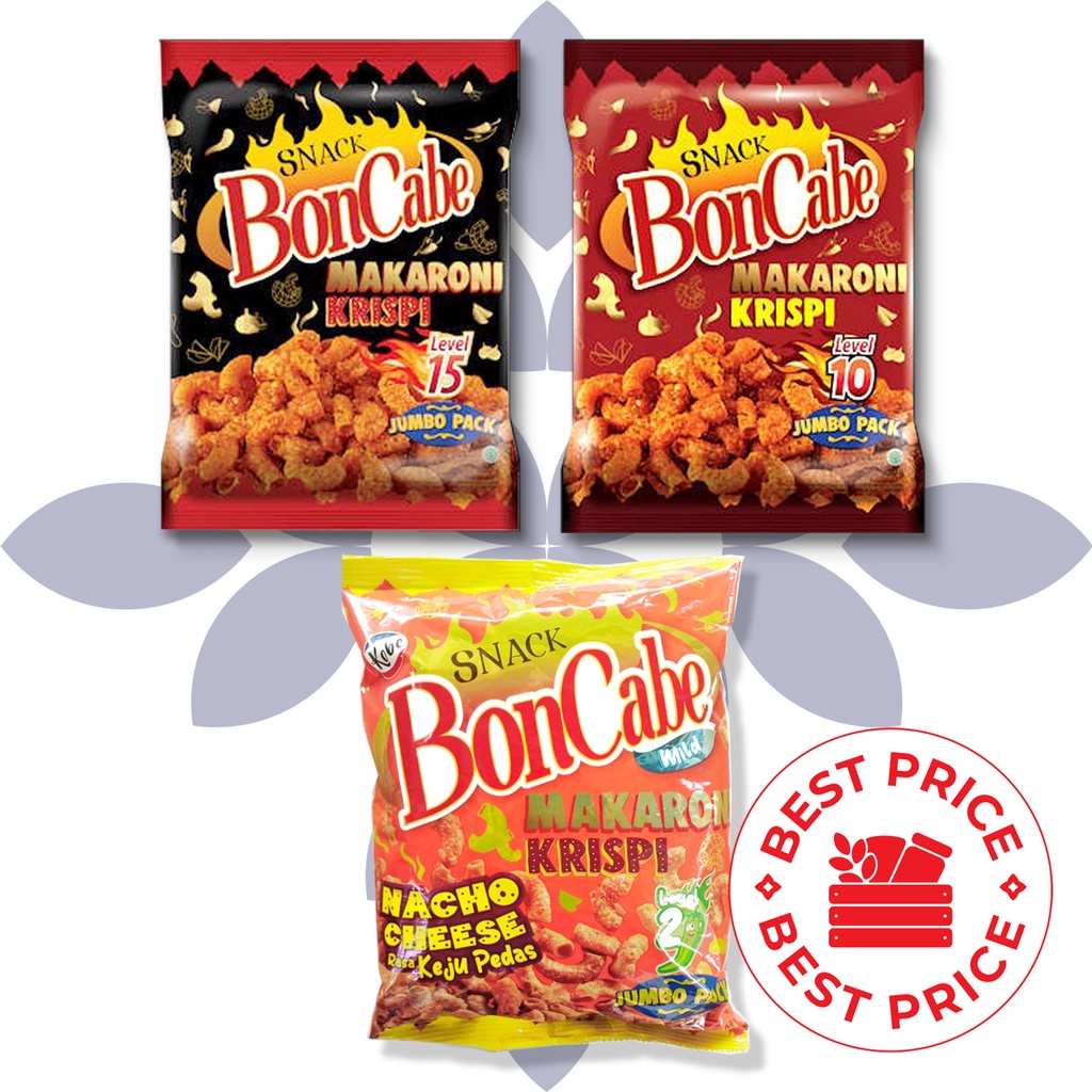 BONCABE - SEMUA VARIAN SNACK MAKARONI KRISPI (LEVEL 10/15) - JUMBO 150 GR