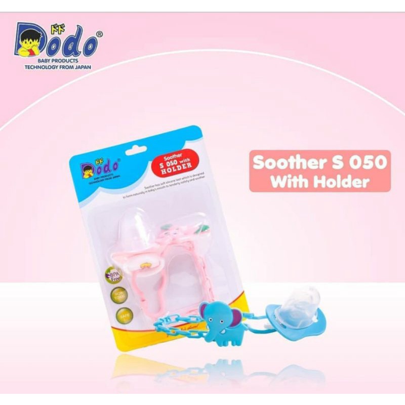 Empeng Bayi Newborn + Gantungan Rantai Bayi Newborn BPA Free Non Toxic / Soother Dodo Facifier with Holder