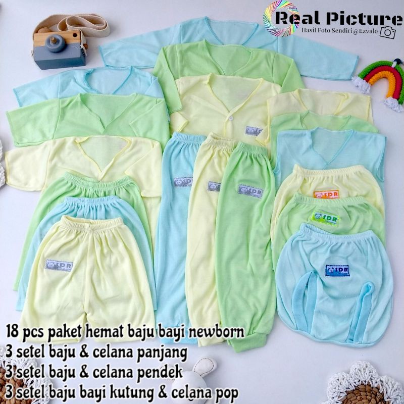 18 PCS BAJU BAYI NEWBORN PAKET HEMAT BAJU CELANA BAYI