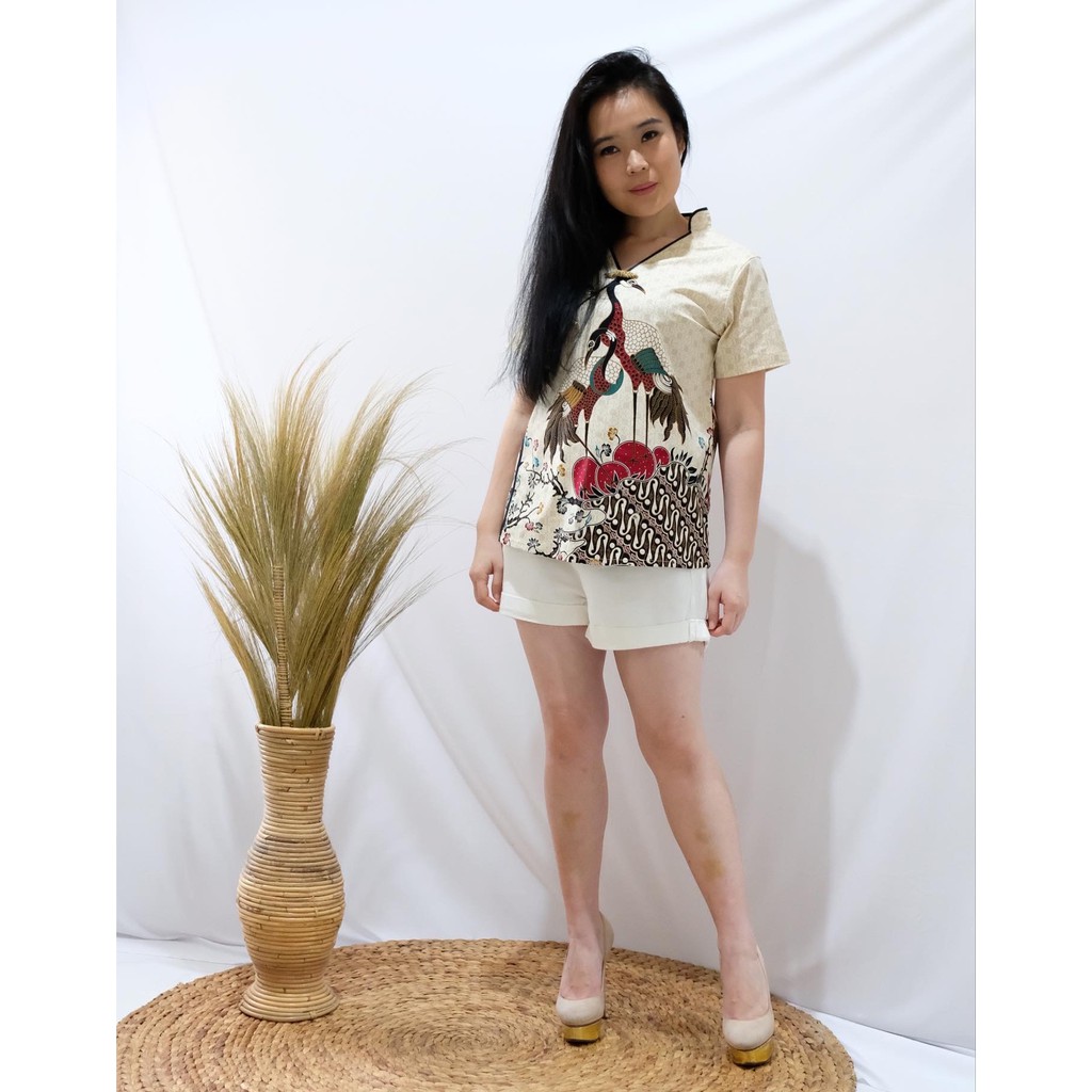 ATASAN BATIK CHEONGSAM KANCING SHANGHA BAJU BATIK WANIT CHEONGSAM QIPAO CHEONGSAM PHOENIX