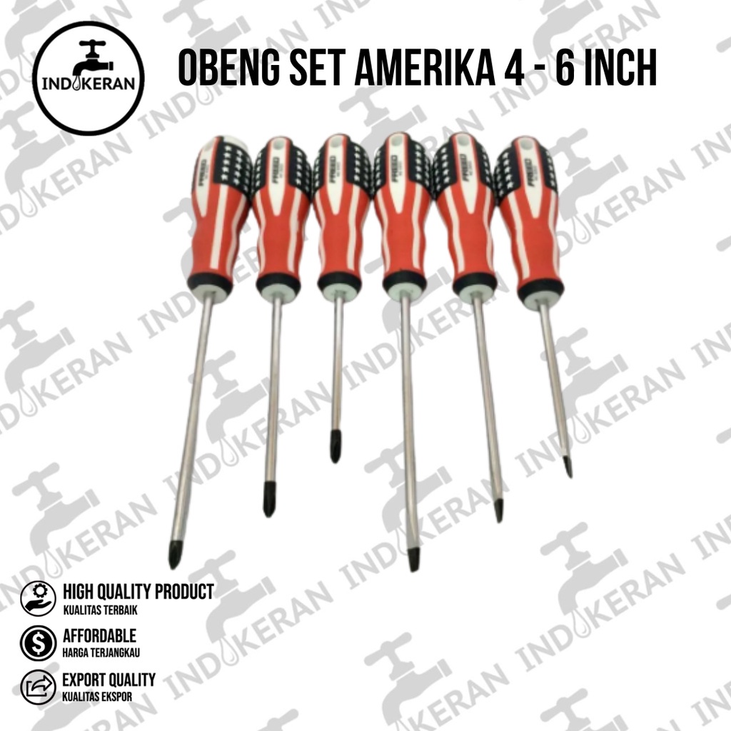INDOKERAN - Obeng Set Amerika 4 - 6 Inch