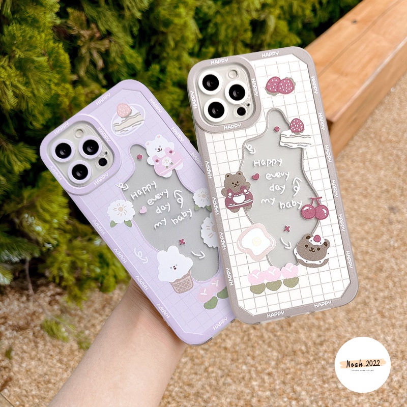 Soft Case Pelindung Motif Kartun Kue Beruang Kelinci Untuk Vivo Y21 Y15S Y21A Y12i Y12s Y33S Y15A Y75 T1 V21 V23 V23E Y20 Y30 Y01 Y15 Y50 Y31 Y95 Y1 Y50