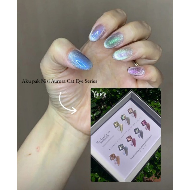 NAIL GEL POLISH NISI THE AURORA CAT EYE'S KUTEK GEL SET FREE NAIL DISPLAY & MAGNETIC CAT EYE