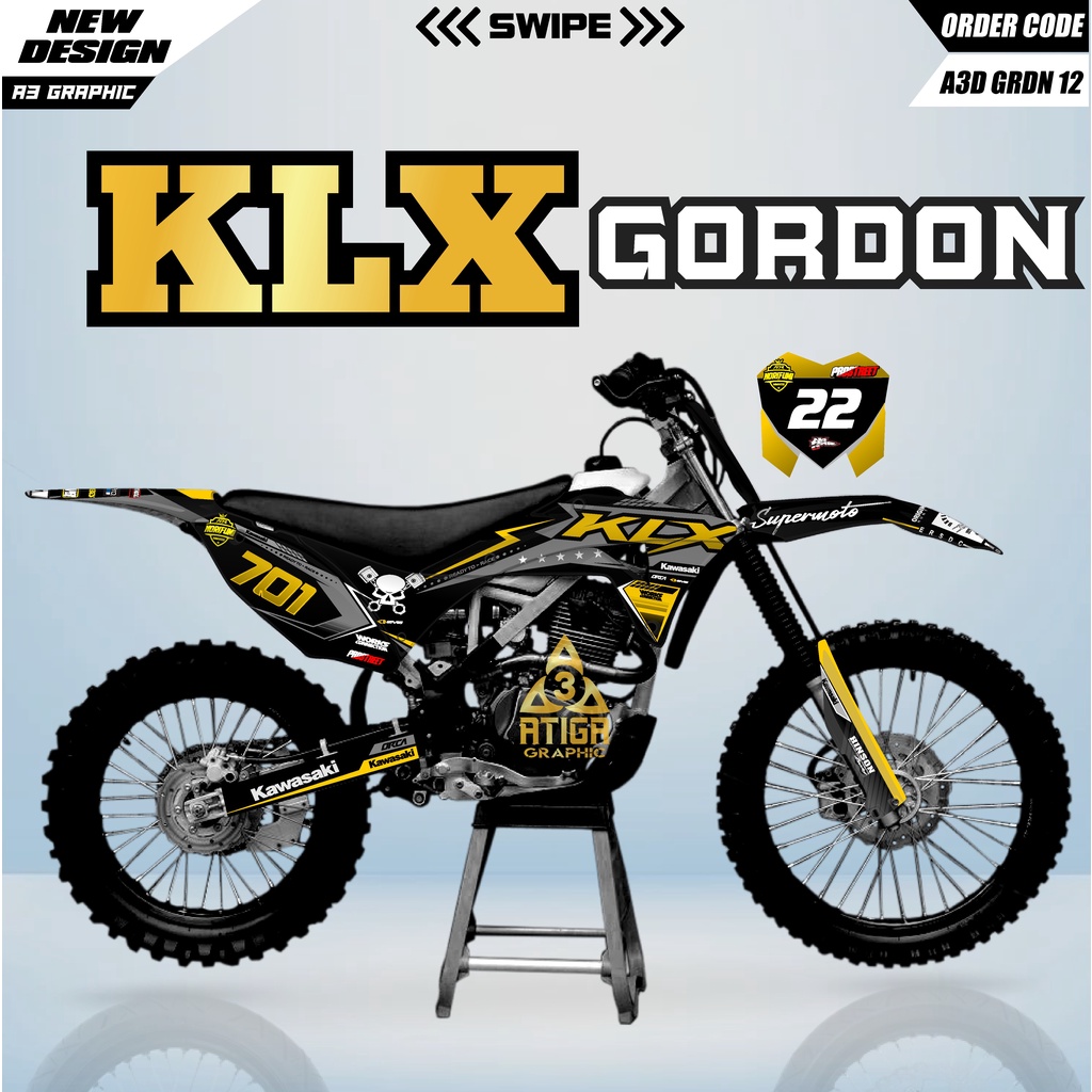Decal KLX GORDON Supermoto klx lgordon full body decal klx gordon lama full body dekal klx gordon fu