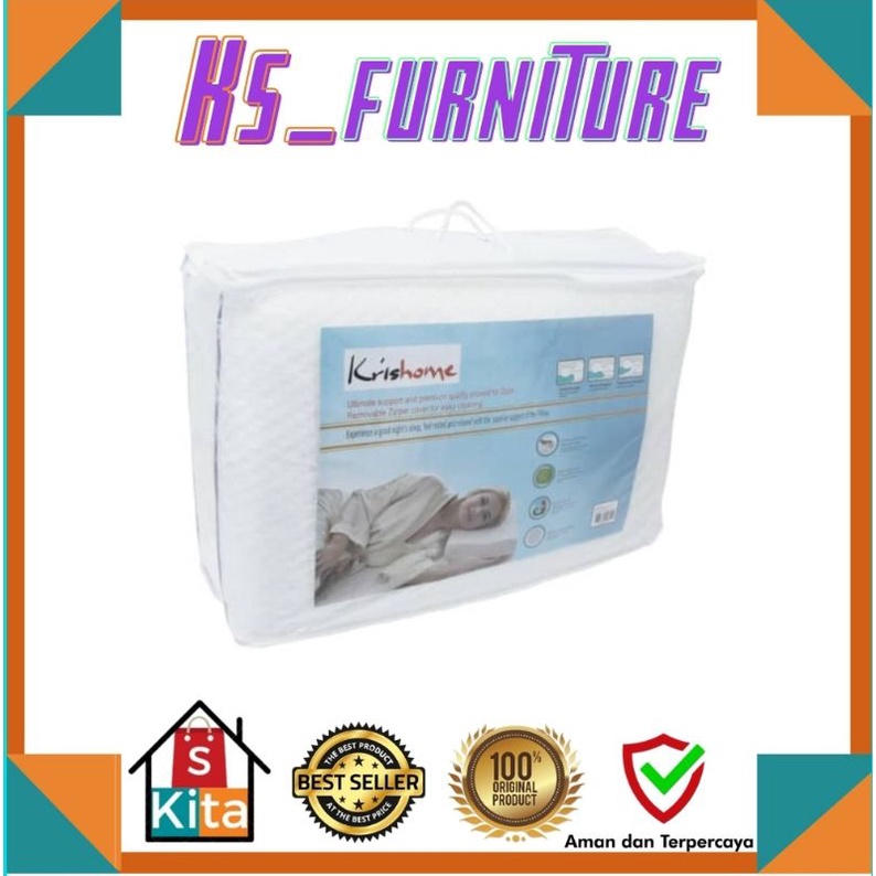 krishome set bantal memory foam 60x40cm 2pcs/bantal/set bantal