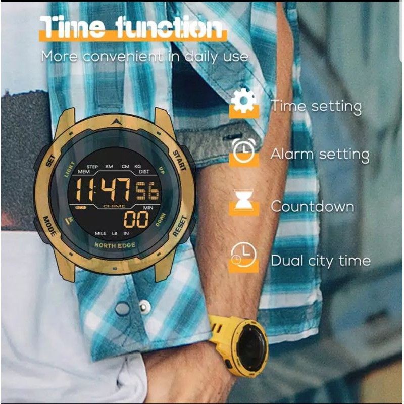 JAM TANGAN NORTH EDGE JAM TANGAN SMARTWATCH ORIGINAL PRIA