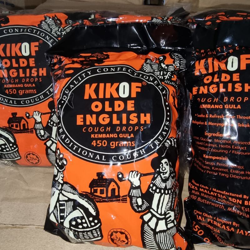 Kikof Olde English Cough Drops candy Permen Batuk Tradisional 450 gr mirip permen hack