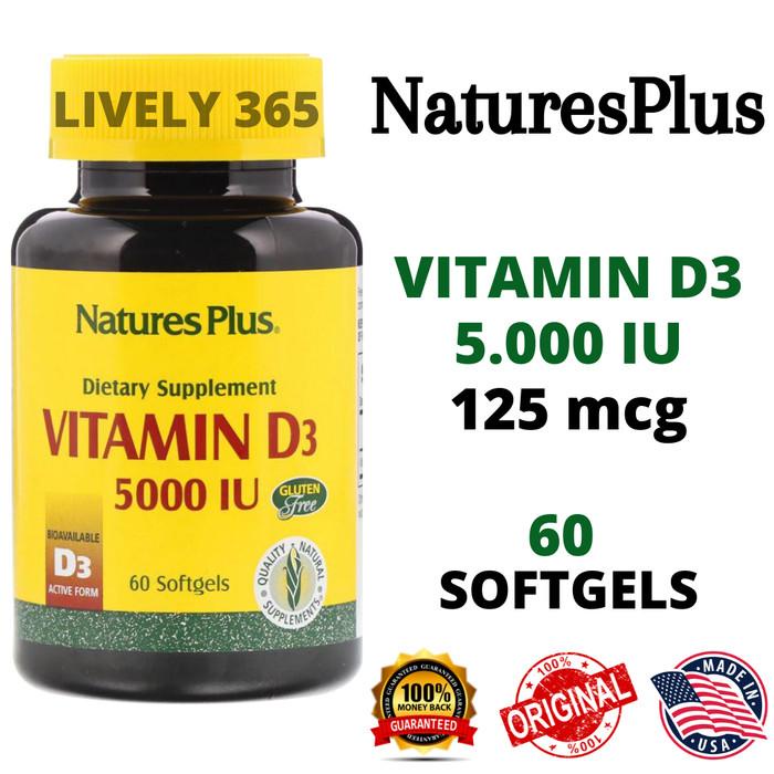 5000 IU Vitamin D3 - Natures Plus / NaturesPlus - 60 Softgels