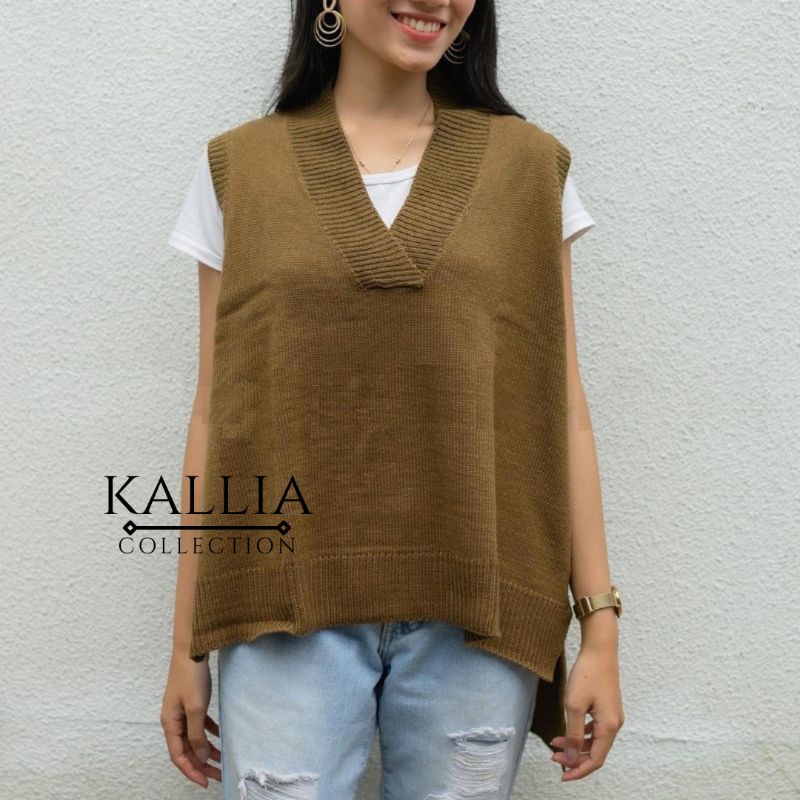 Nari Vest Rompi Rajut Haru Wanita Knit Vest Tebal