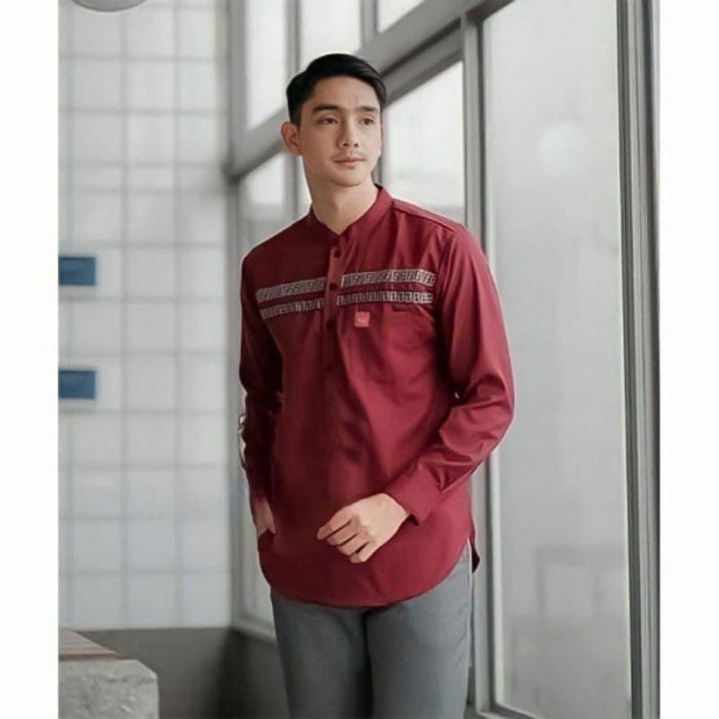 BAYAR DI TEMPAT Baju Koko Kurta Dewasa Lengan Panjang - Baju Muslim Pria - Koko Kurta Pria Bahan Toyobo Lis FF M L XL XXL