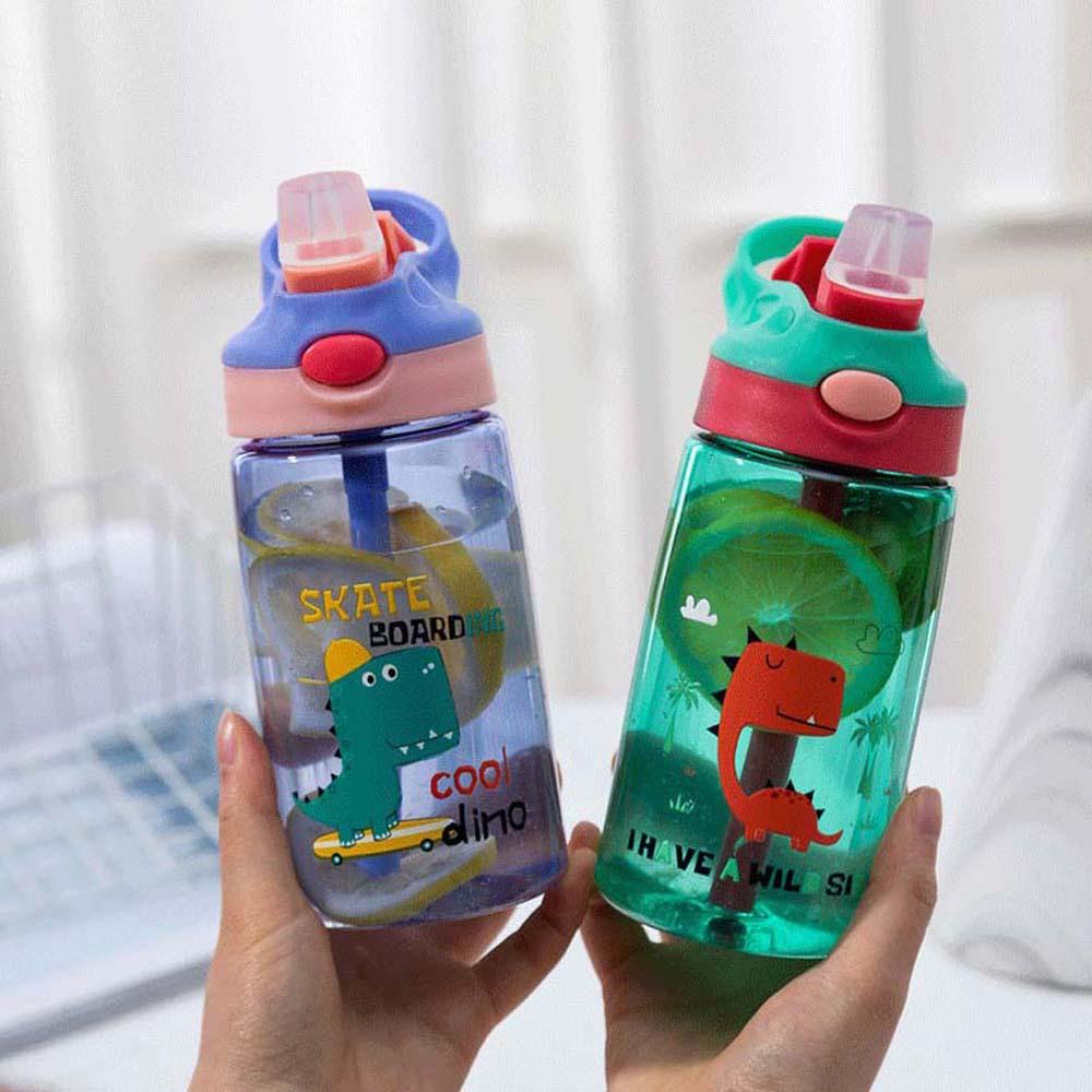 REBUY Rebuy Water Sippy Cup Lucu Bayi PP Kartun Dinosaurus Botol Air Sedotan