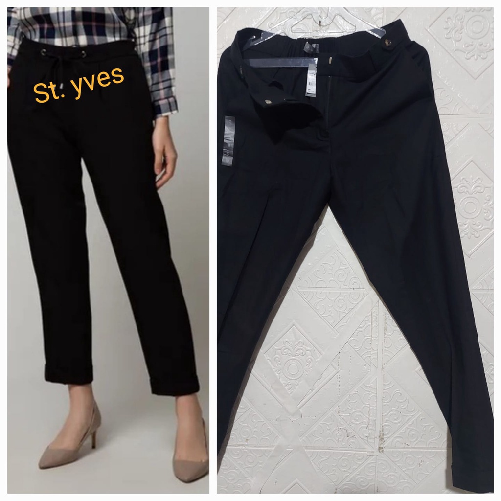 8/12/CELANA KATUN BAGGY WANITa/ PINGGANG KARET/STTYV3S/hitam