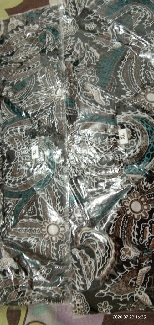 Kemeja Batik Pria Size  M L Xl Xxl Bswart Batik Hrb026 Kenongo Hem Motif Seno Coklat