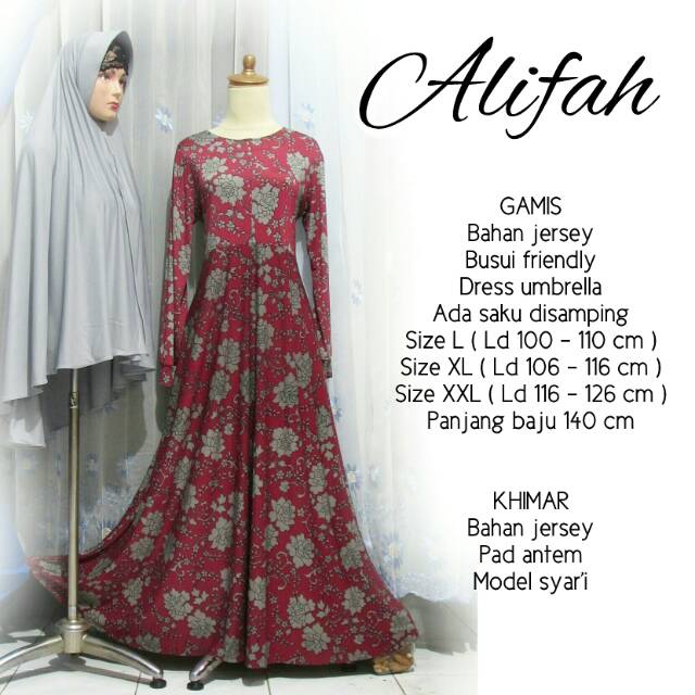 Gamis set bergo alifah
