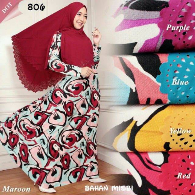gamis set khimar murah 806