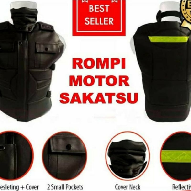 ROMPI SEPEDA MOTOR SAKATSU ANTI AIR TEBAL WATERPROOF ROMPI PELINDUNG DADA