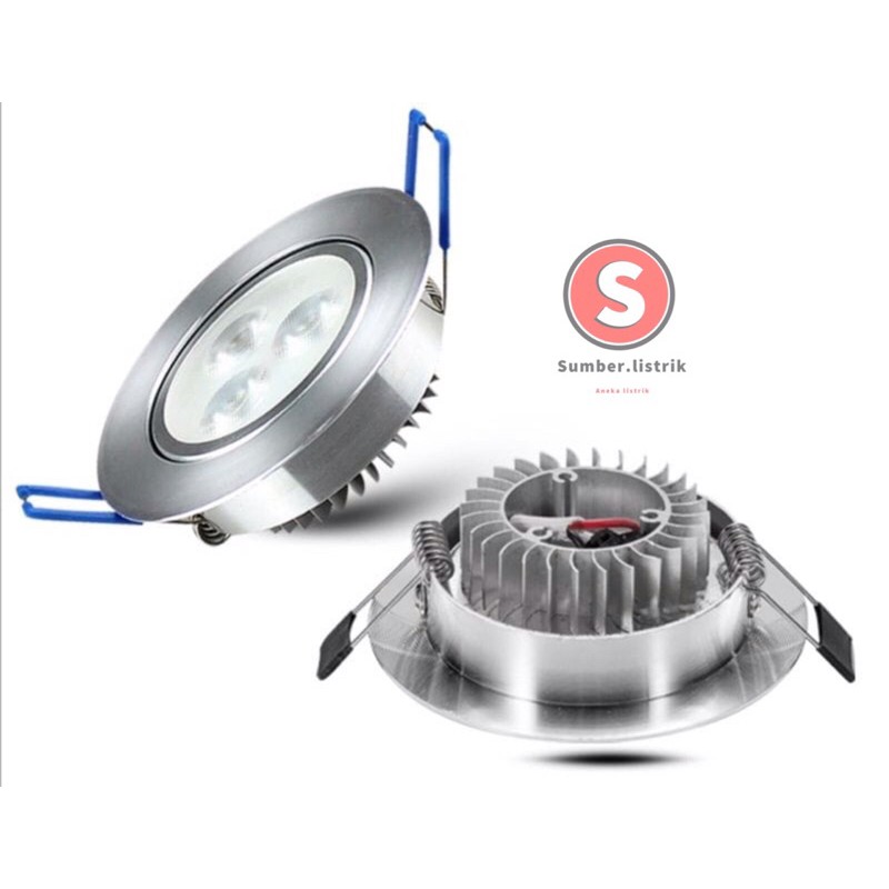 LAMPU DOWNLIGHT 3WATT 3MATA / 5W 5MATA - LED CEILING LIGHT 3 WATT 3W 3Led PUTIH DAN WW