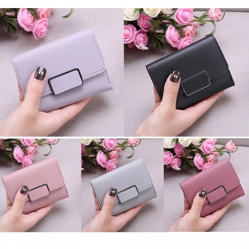 Dompet Lipat Wanita BS10 Women Wallet Fashion Korea Retro Paragraf Pendek dompet Polos ACC