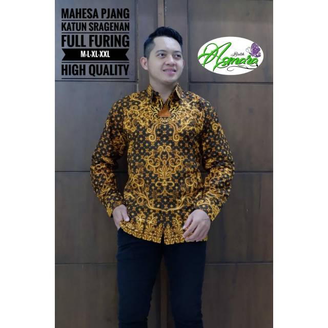 Batik Solo KEMEWAHAN JAWA Kemeja Pria Katun Cabut Sragenan Full Furing