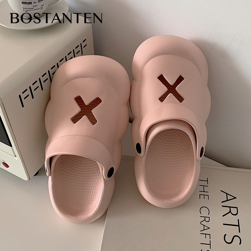 BOSTANTEN Musim Panas Sandal Wanita Indoor dan Outdoor Sandal Peas Sepatu Luar Ruangan Tahan Air Non-Slip EVA Toe Sepatu