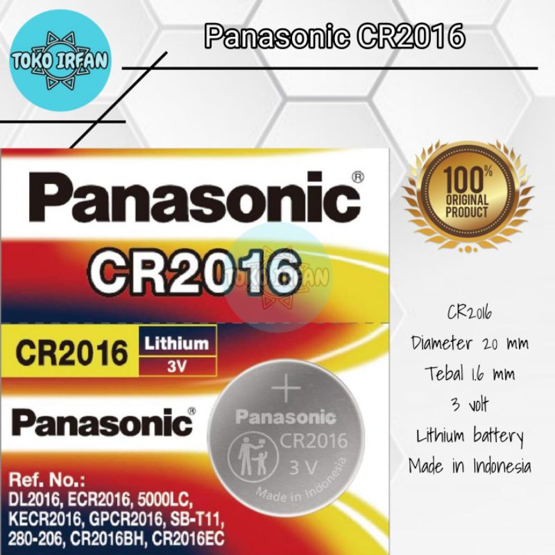 Baterai Panasonic CR2016 Original Lithium Battery 3 Volt