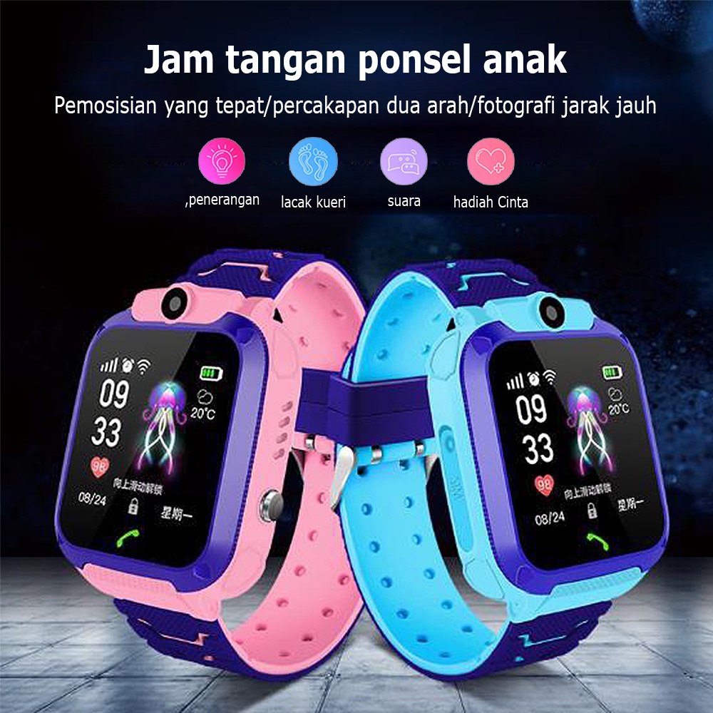 Tahan Air Mengambil foto Smartband Smartwatch Pemosisian Anak Q12