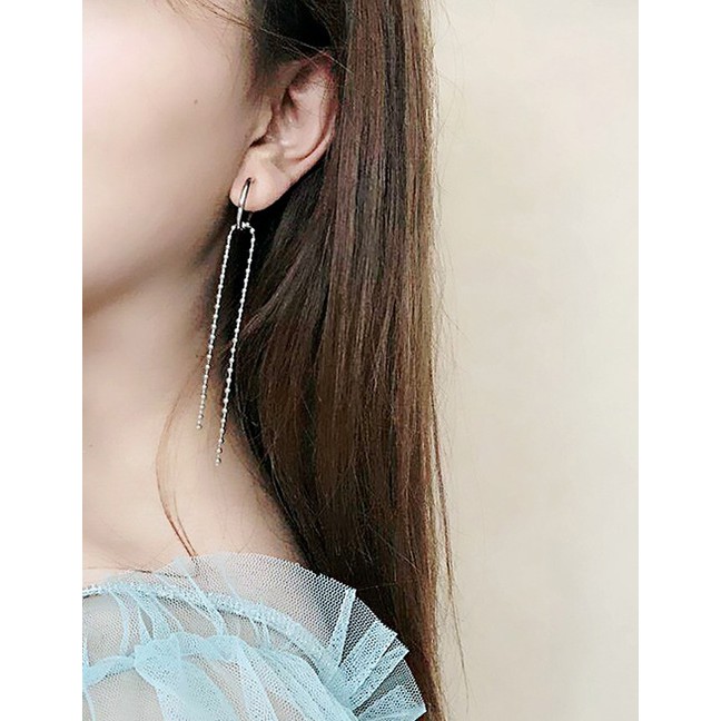 LRC Anting Tusuk Fashion C-shaped Tassel Earring F488XX