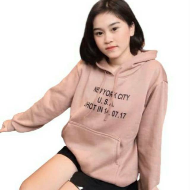 NEW YORK CITY Sweater Fleece Asli / Hoodie Wanita Terkini