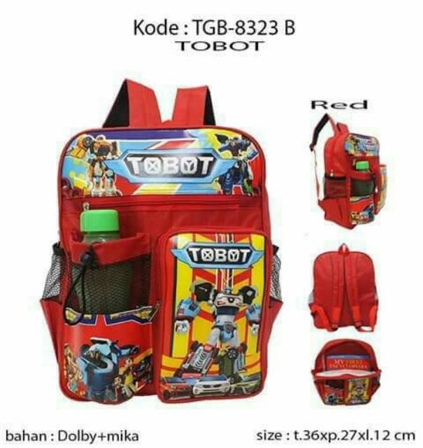 TAS RANSEL ANAK LAKI SEKOLAH TOBOT GRATIS BOTOL MINUM