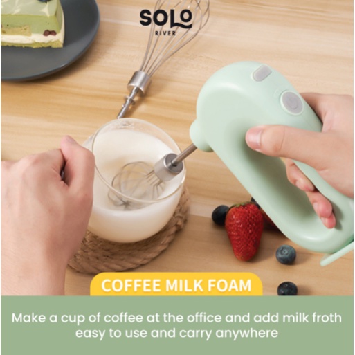 Solo River New Style Hand Mixer Wireless Blender Pengocok Telur Elektrik-5